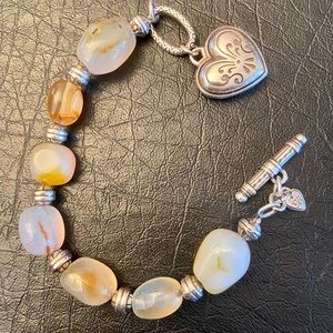 Brighton toggle bracelet. Stones/silver